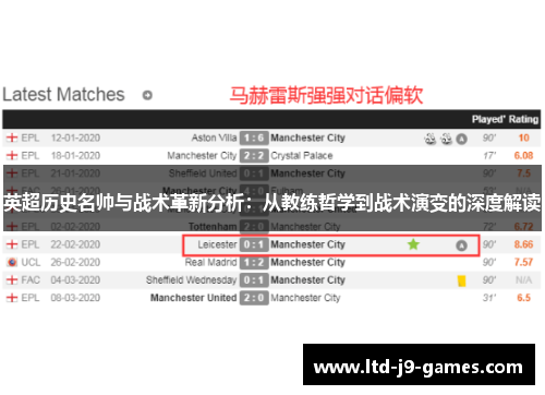 英超历史名帅与战术革新分析:从教练哲学到战术演变的深度解读 英超历史名帅与战术革新分析:从教练哲学到战术演变的深度解读